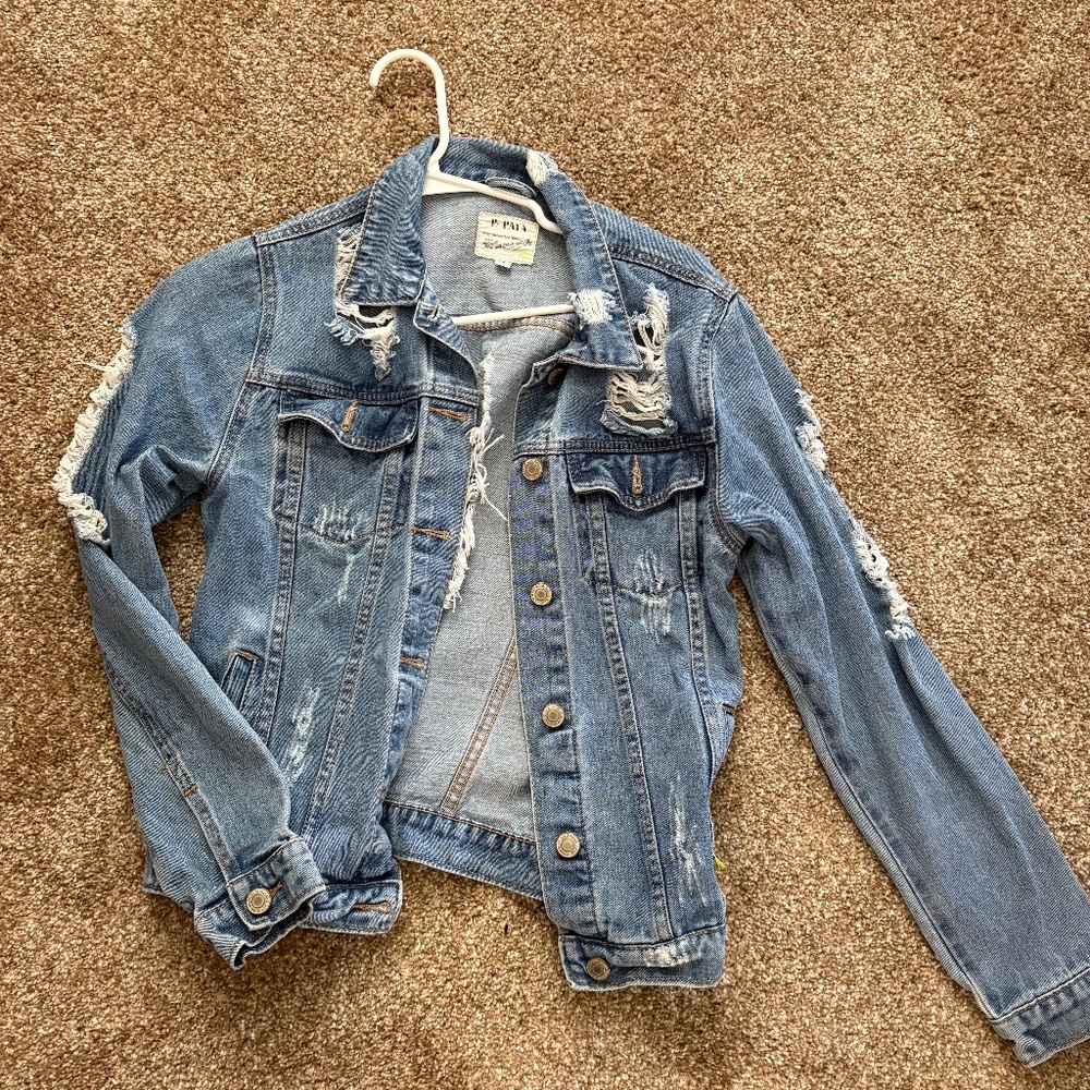 Cute distressed denim jacket
